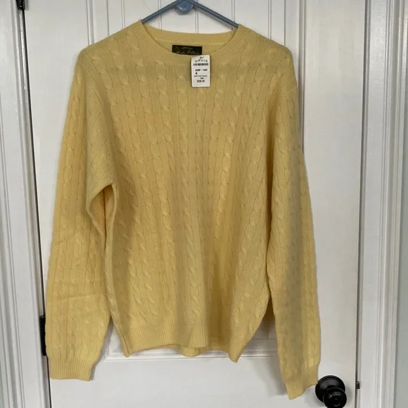ORVIS 100% Cashmere Cable Crew Neck BRAND NEW with Tags $295 Original  Price!!